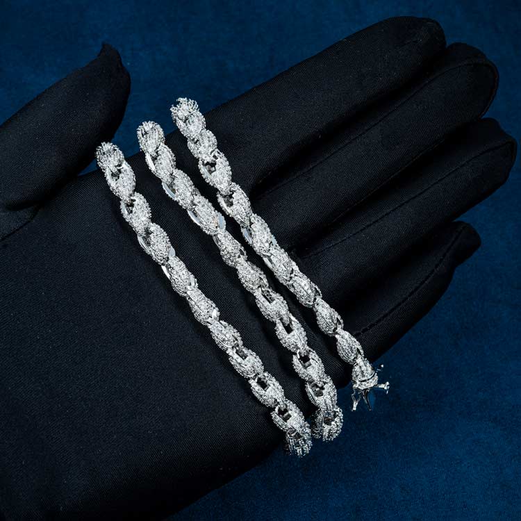 7MM Moissanite Rope Chain 14K Gold