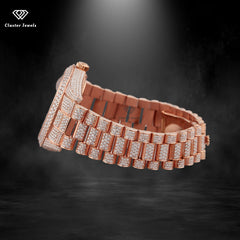 Hip Hop Iced Out Moissanite Watch For Rapper Stainless Steel Watch