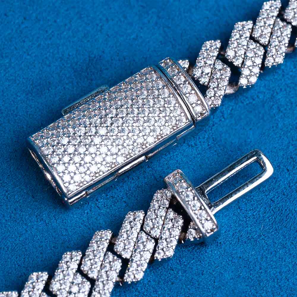8MM Moissanite Prong Cuban Link Chain 14K Gold