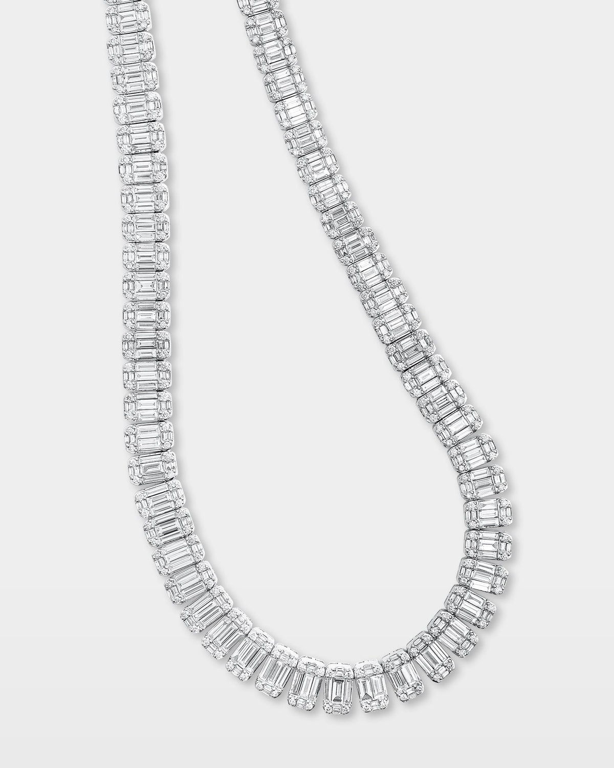 Baguette Diamond Tennis Necklace