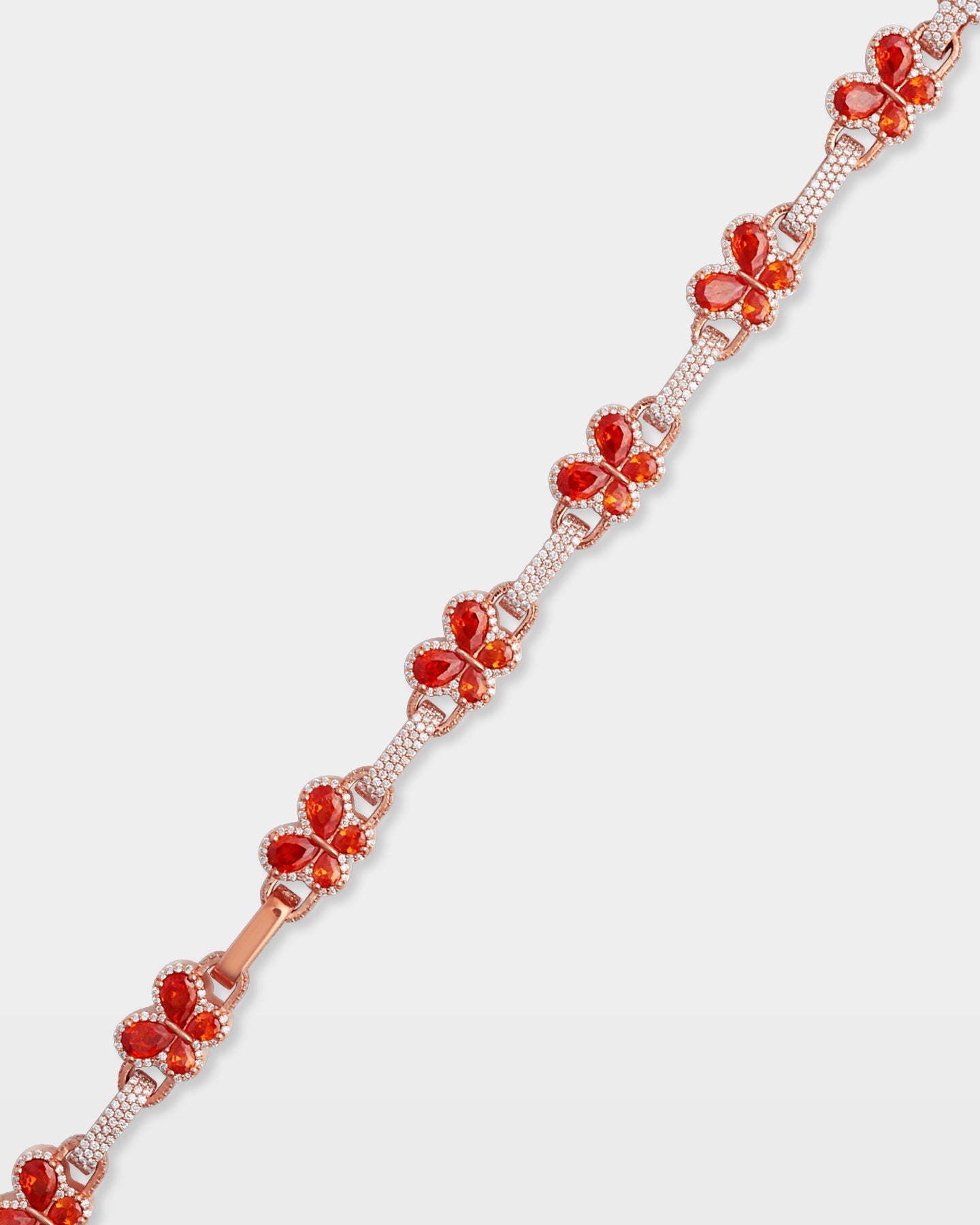 Citrine Butterfly & Diamond Link Bracelet