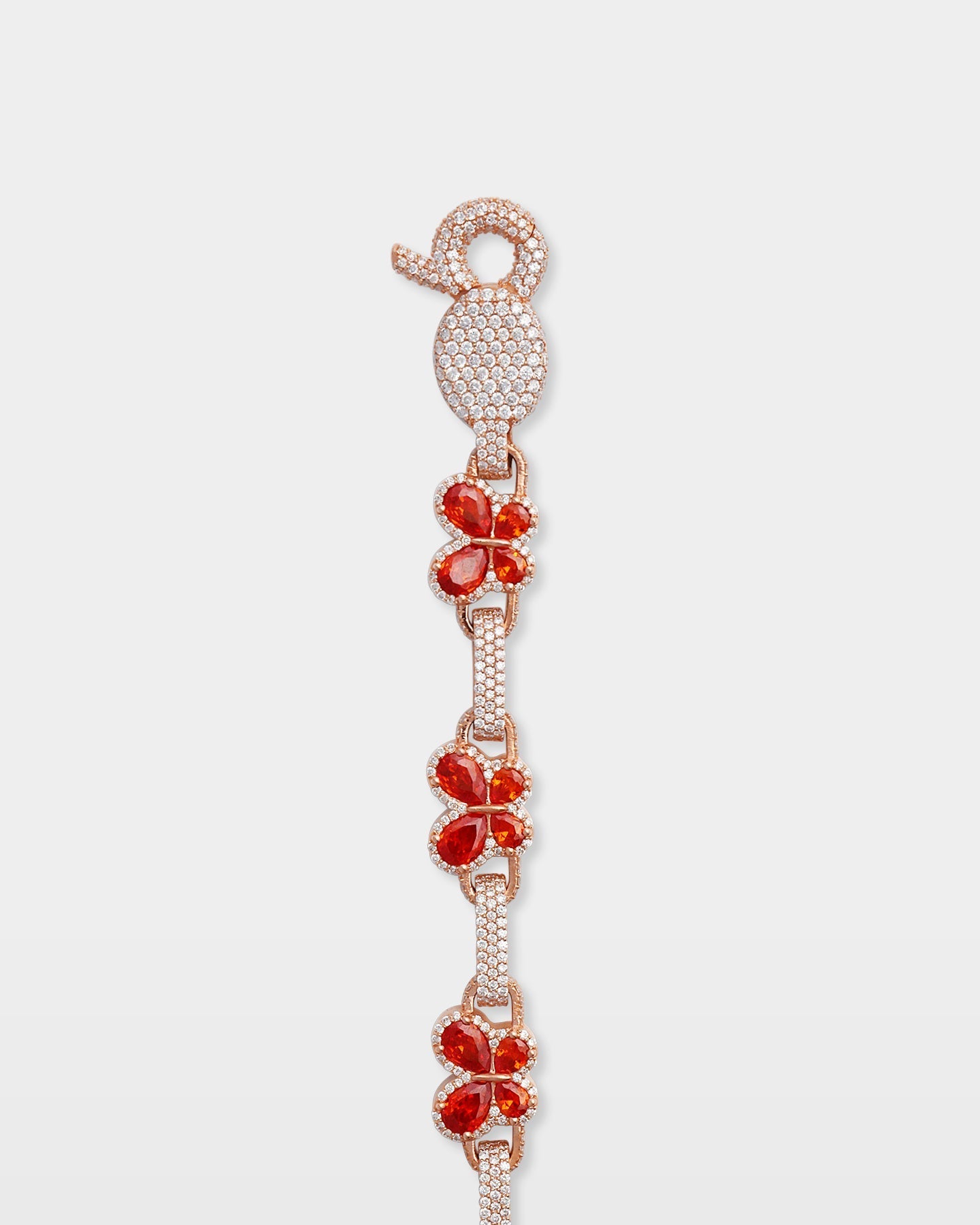 Citrine Butterfly & Diamond Link Bracelet