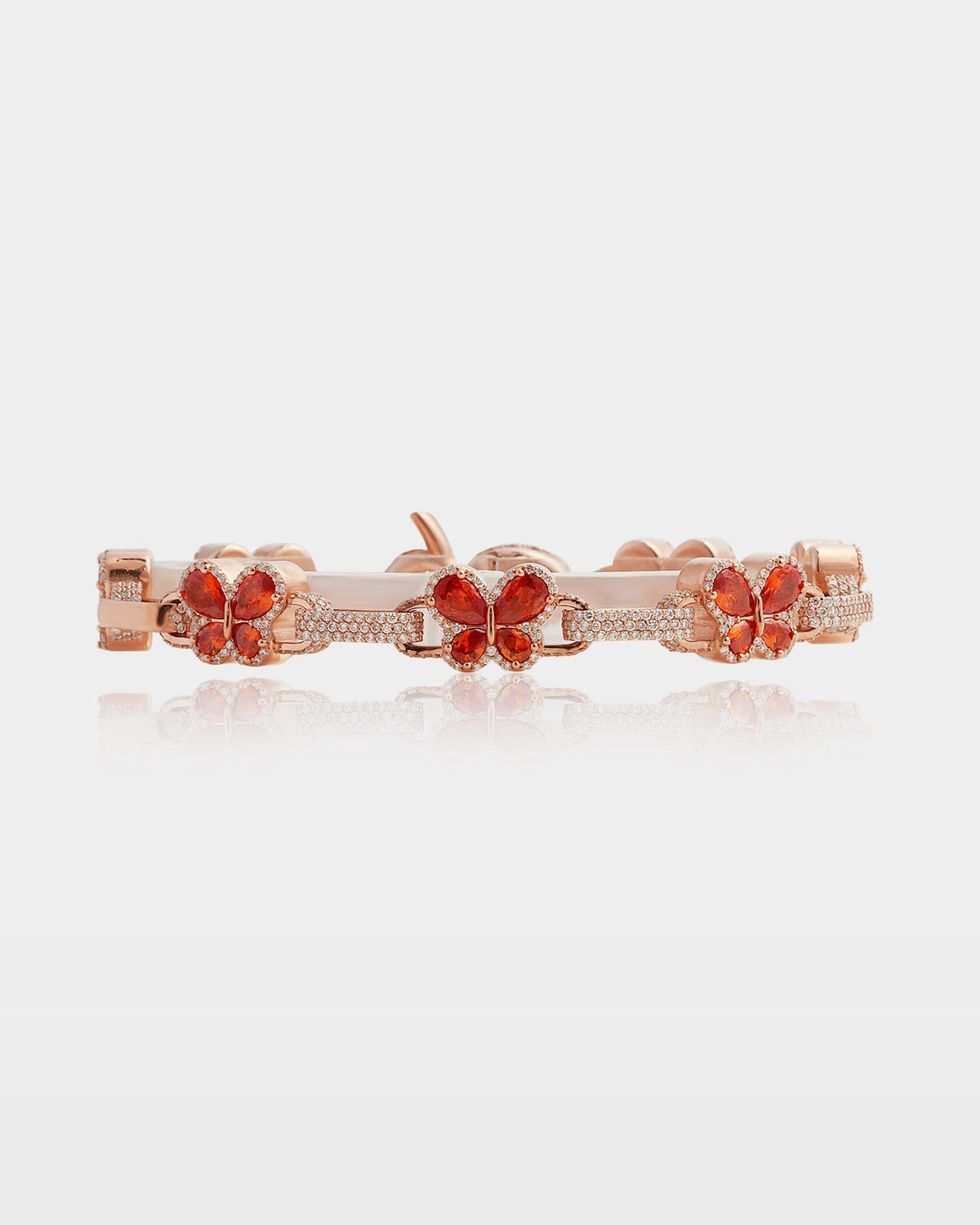 Citrine Butterfly & Diamond Link Bracelet