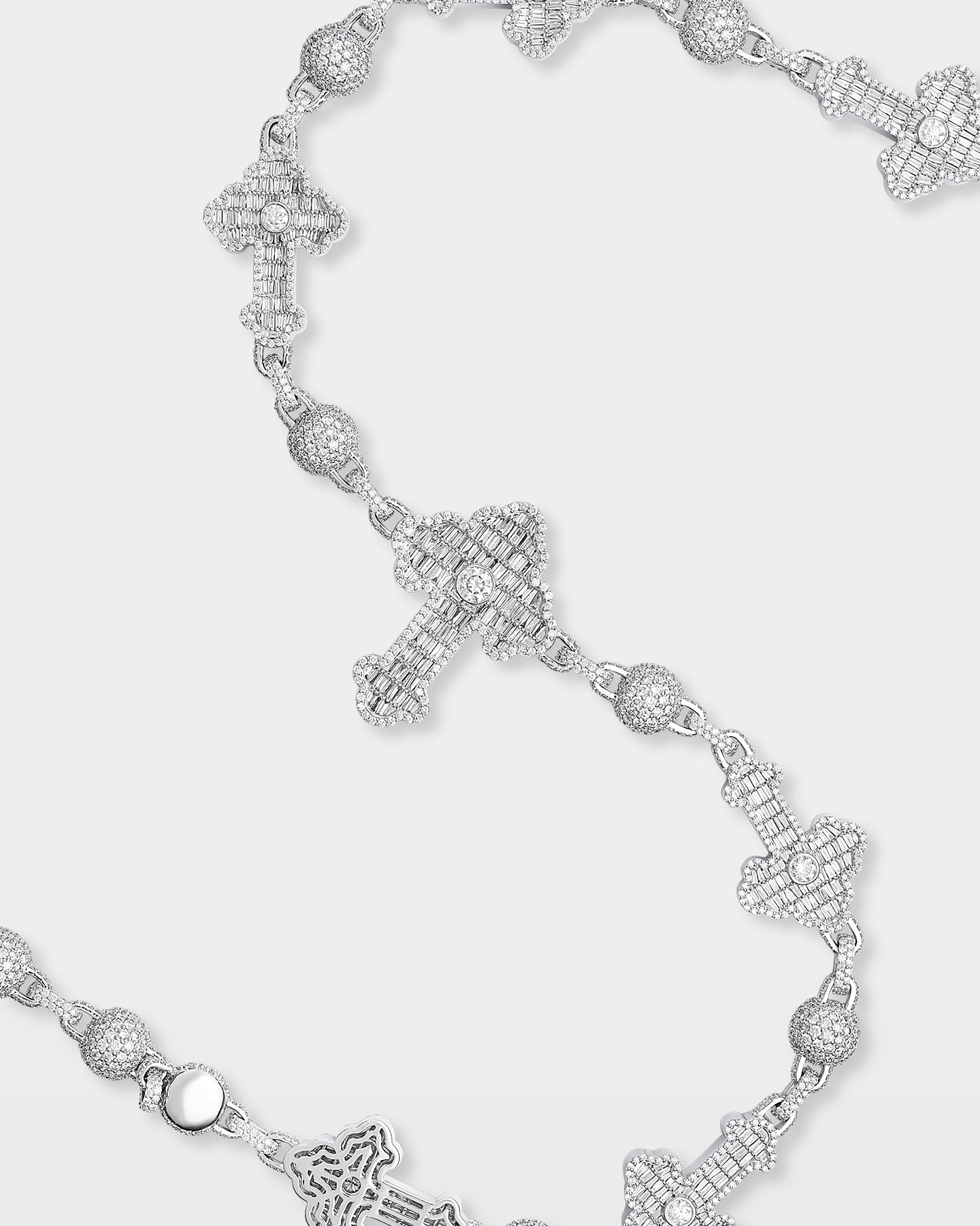 Cross & Ball Diamond Link Chain