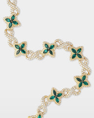 Emerald Clover & Infinity Diamond Link Bracelet