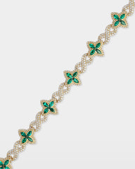 Emerald Clover & Infinity Diamond Link Bracelet