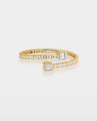 Cushion Halo Wrap Diamond Bangle