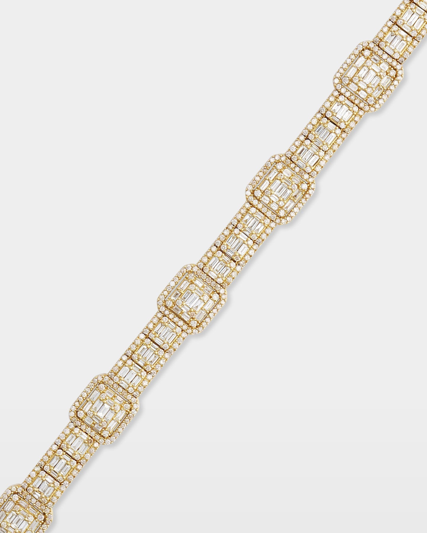 Mixed Cut Square Link Diamond Bracelet