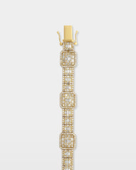 Mixed Cut Square Link Diamond Bracelet