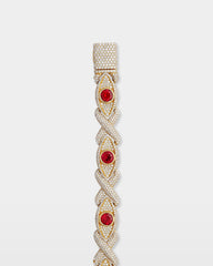 Red Ruby Eye & Infinity Diamond Bracelet