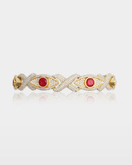Red Ruby Eye & Infinity Diamond Bracelet