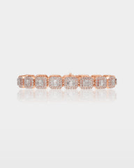 Round & Baguette Diamond Link Bracelet