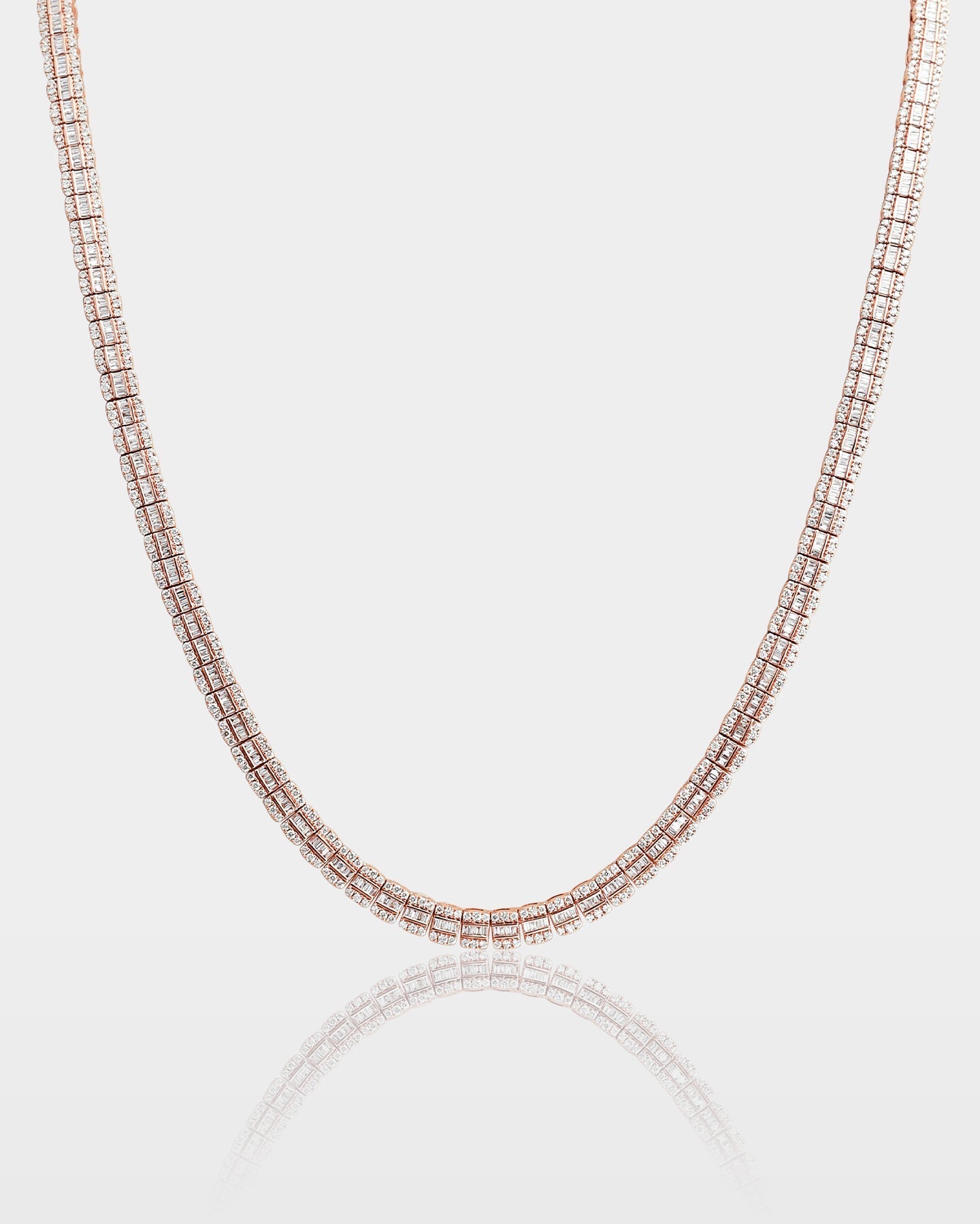 Triple Row Diamond Tennis Necklace