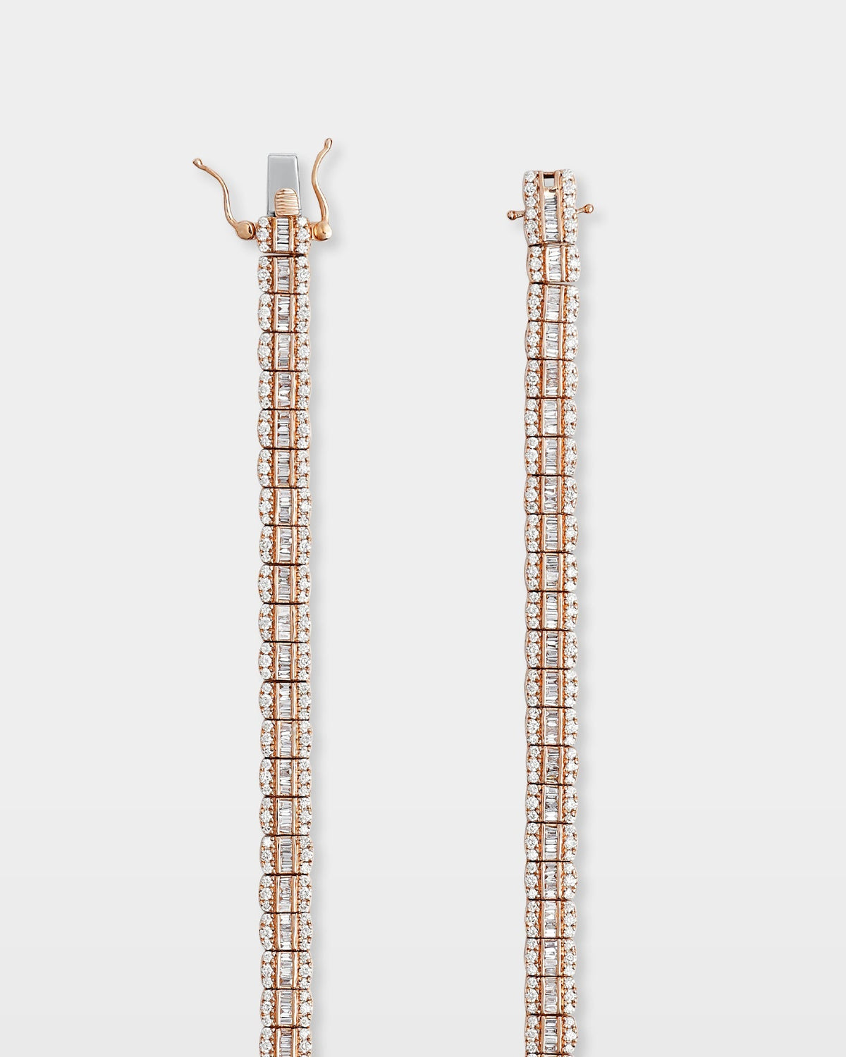 Triple Row Diamond Tennis Necklace