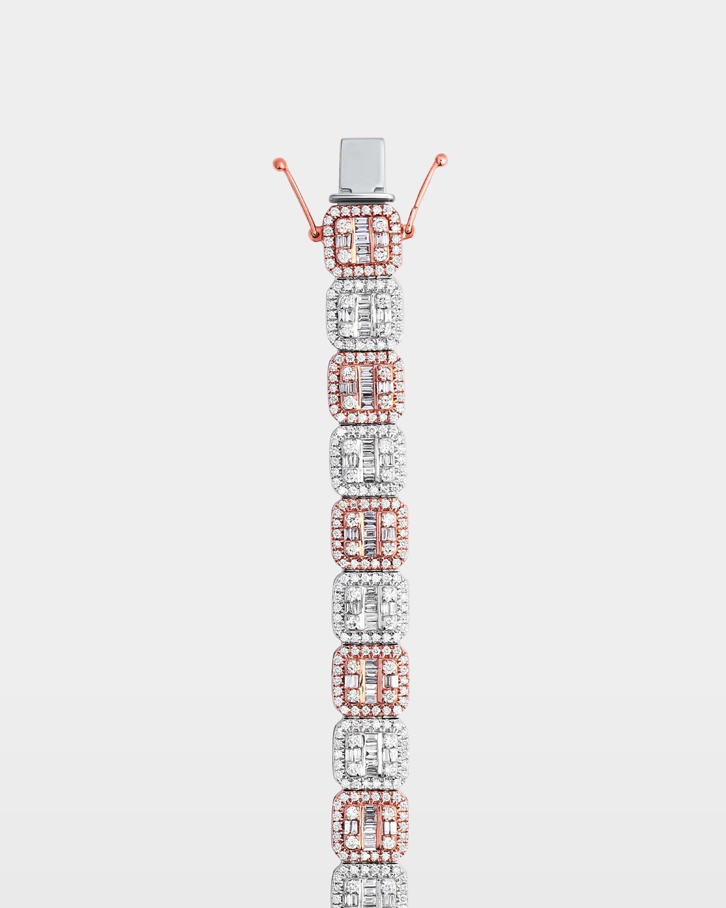 Two-Tone Square Halo Diamond Bracelet