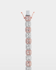 Two-Tone Square Halo Diamond Bracelet