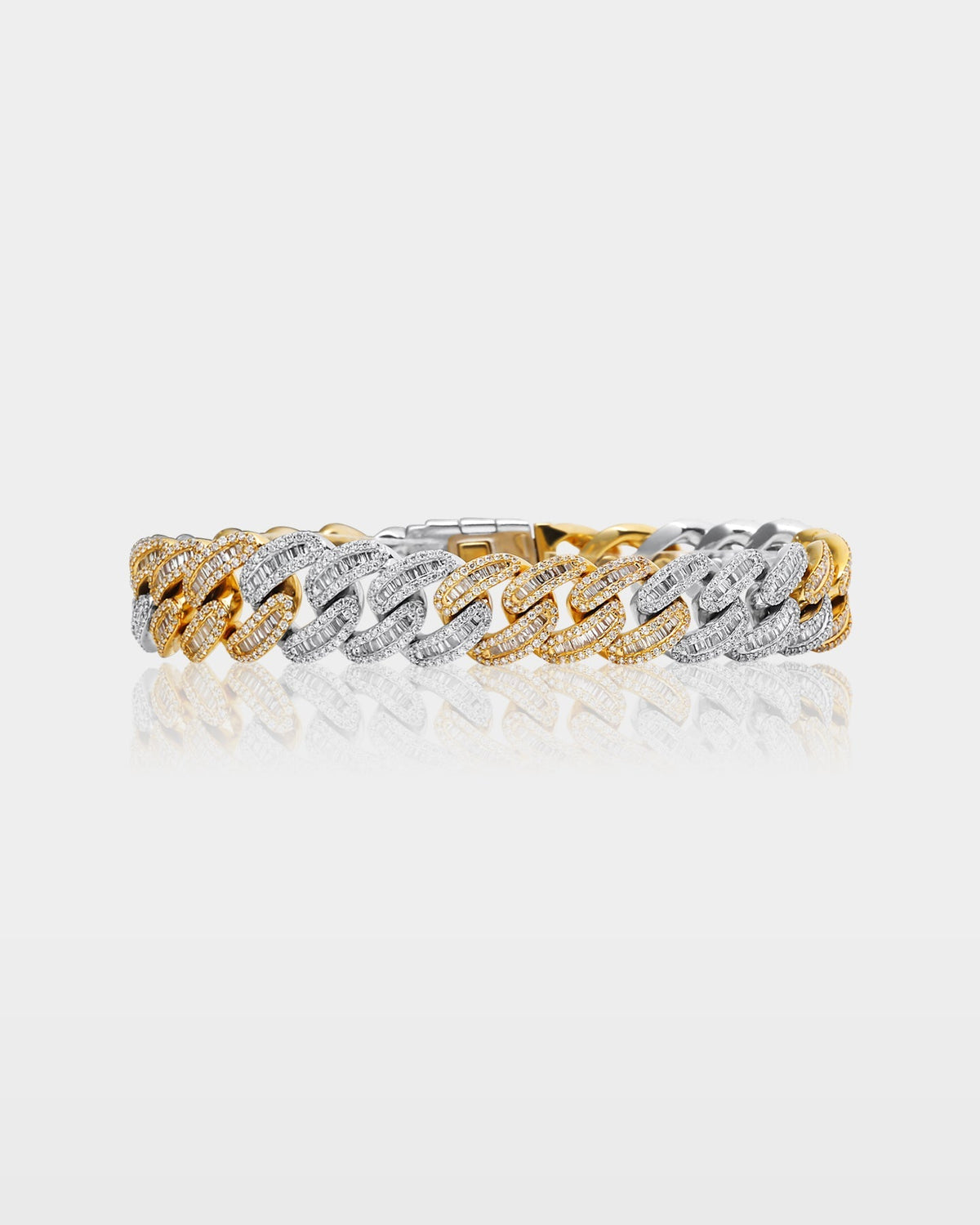 Two-Tone Diamond Cuban Link Bracelet