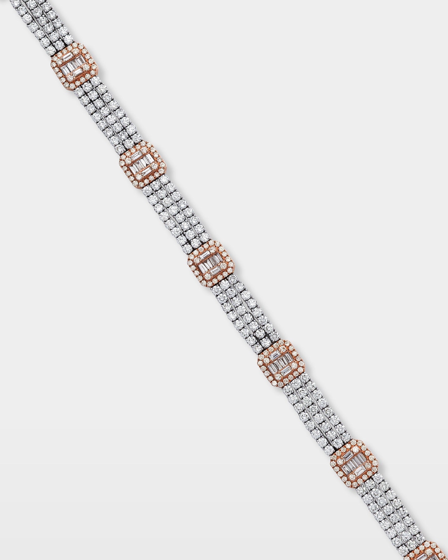 Two-Tone Diamond Halo Link Bracelet