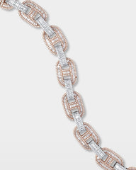Two-Tone Diamond Mariner Link Bracelet