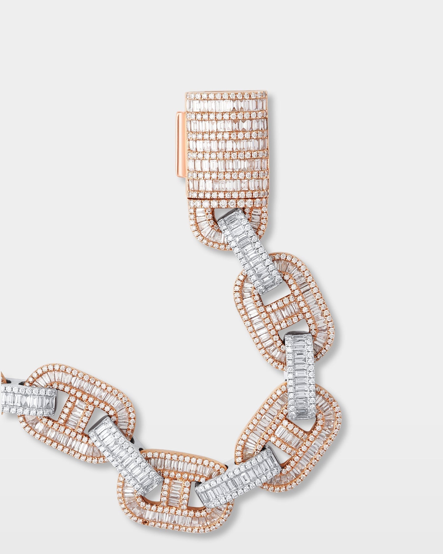 Two-Tone Diamond Mariner Link Bracelet