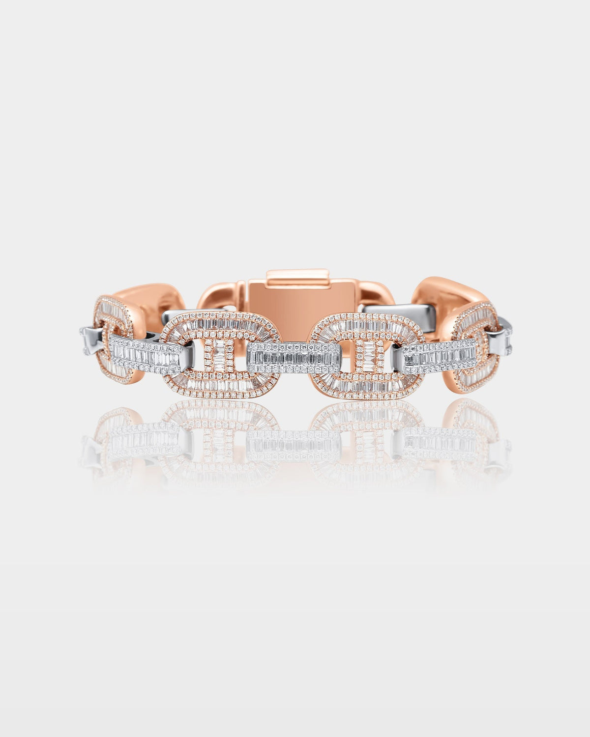 Two-Tone Diamond Mariner Link Bracelet