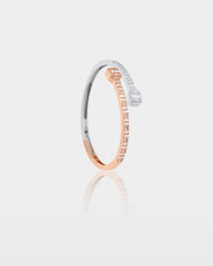Two-Tone Double Square Diamond Bangle