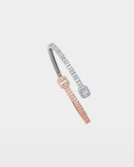 Two-Tone Double Square Diamond Bangle