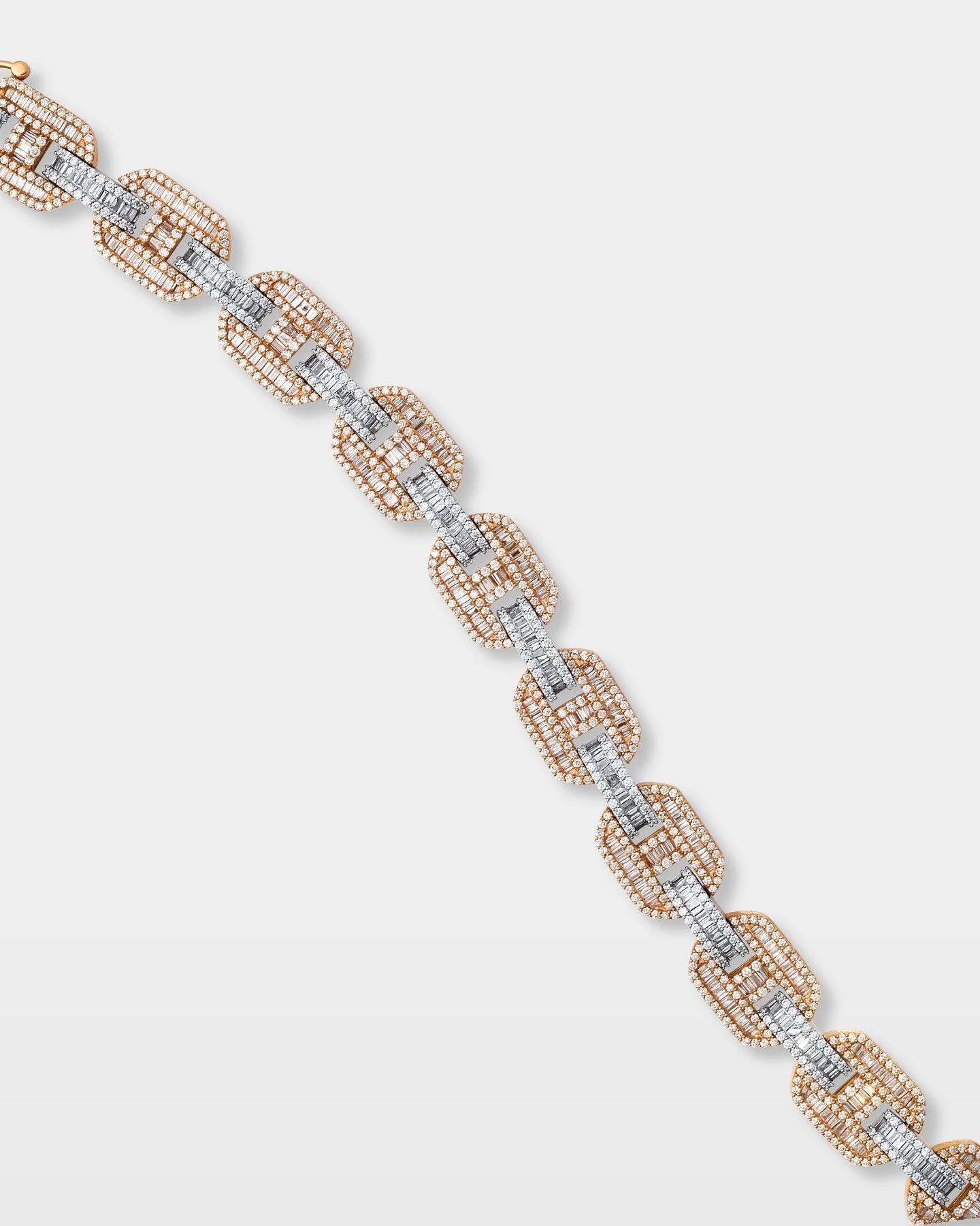Two-Tone Gucci Link Diamond Bracelet