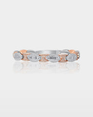 Two-Tone Oval Diamond Link Bracelet