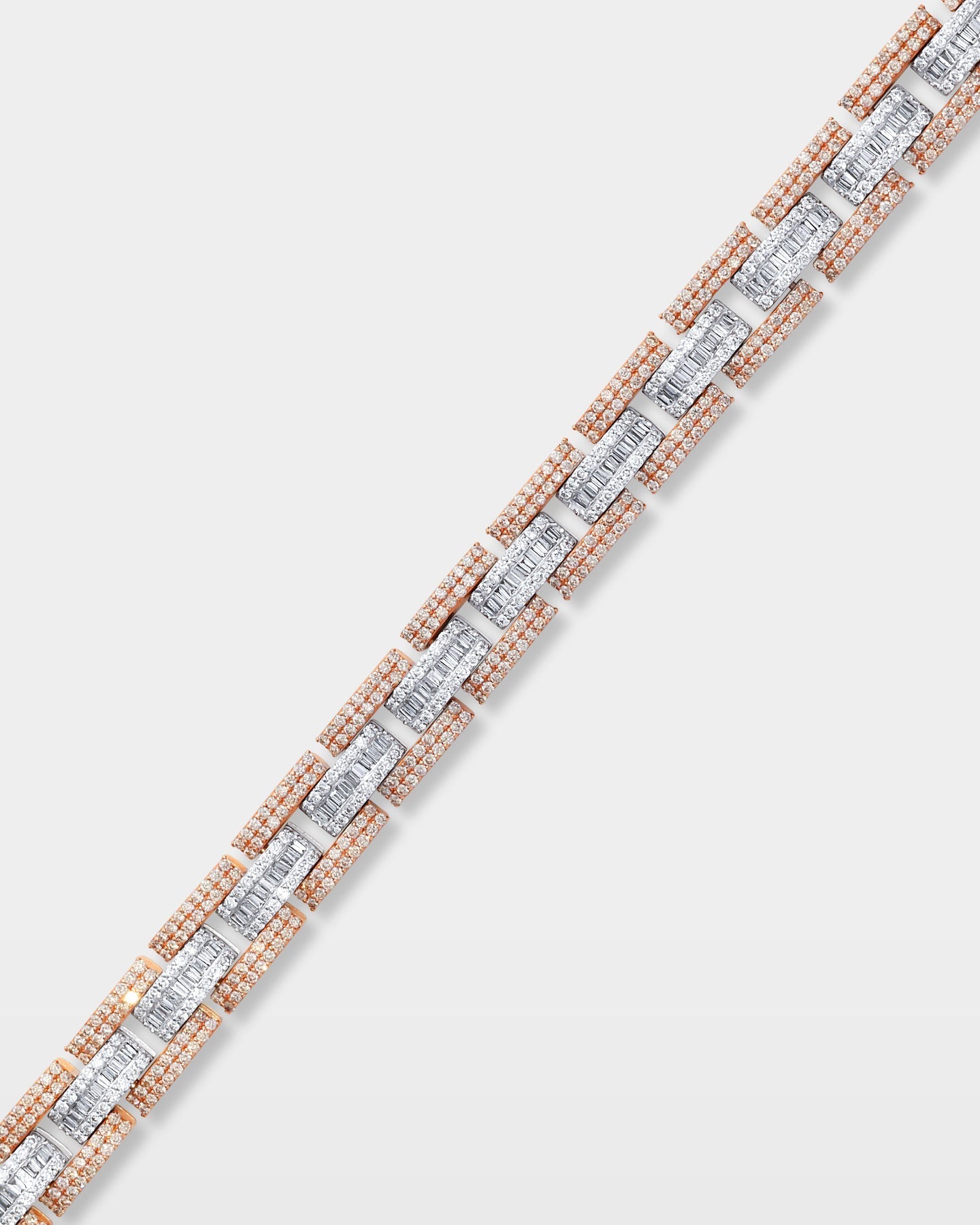 Two-Tone Triple Row Diamond Bracelet