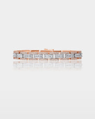 Two-Tone Triple Row Diamond Bracelet