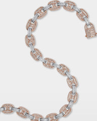 Two Tone Gucci Link Diamond Chain