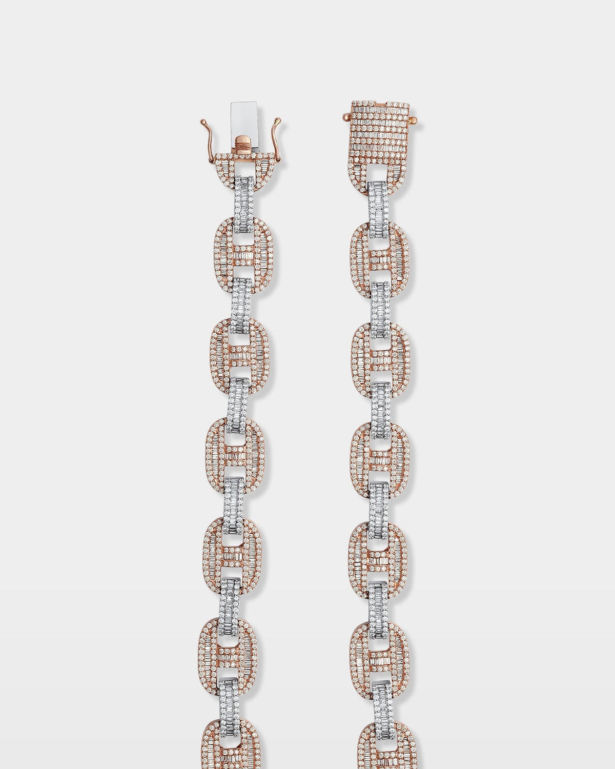 Two Tone Gucci Link Diamond Chain