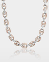 Two Tone Gucci Link Diamond Chain