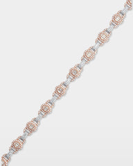 Two Tone Oval Link Diamond Chain