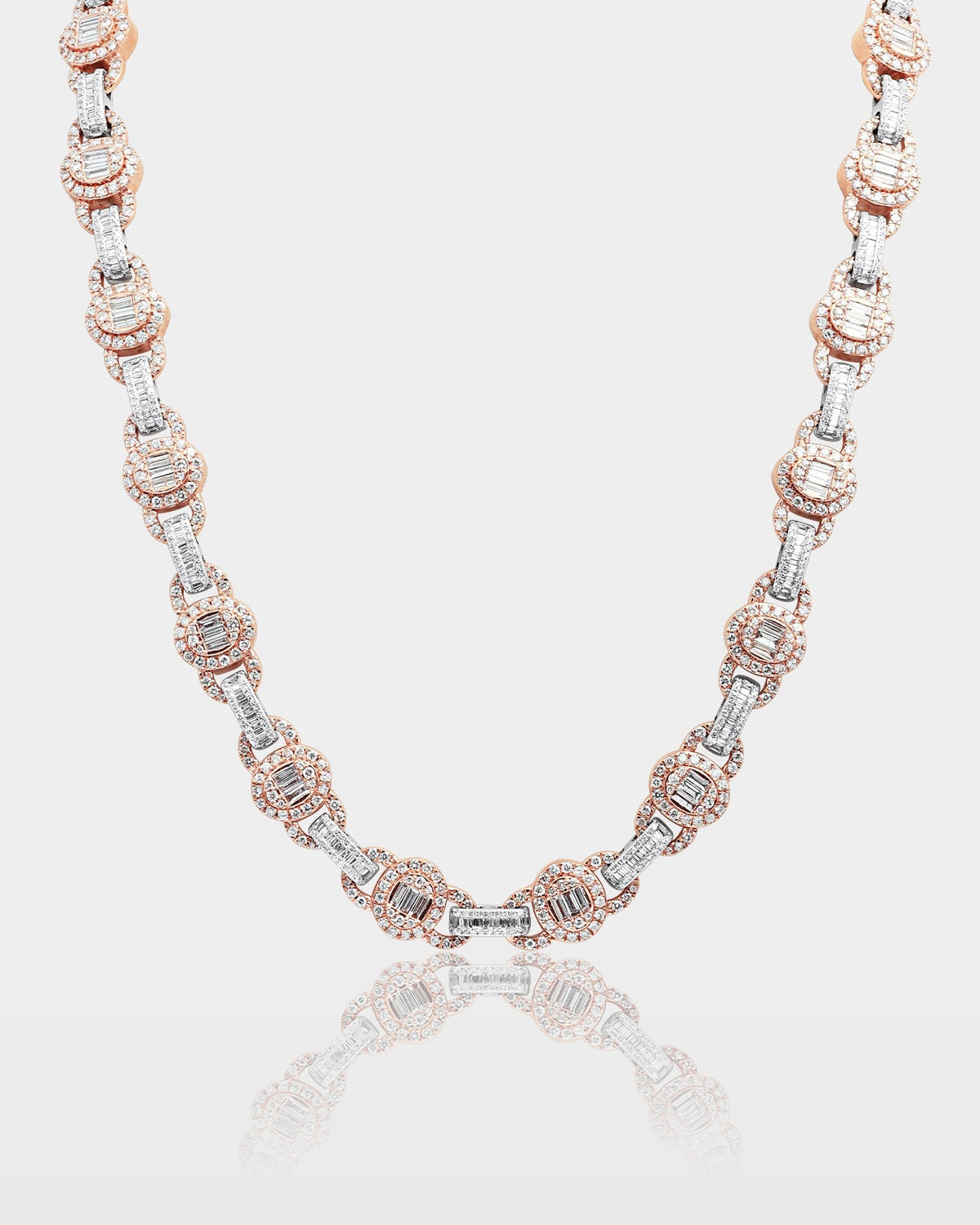 Two Tone Oval Link Diamond Chain