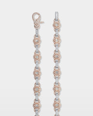 Two Tone Oval Link Diamond Chain