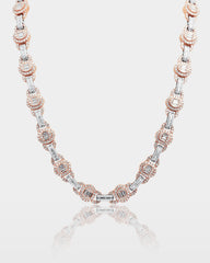 Two Tone Oval Link Diamond Chain