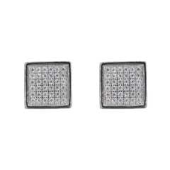Square Iced VVS Moissanite Diamond Earrings