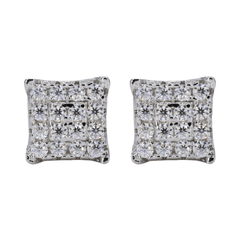 Pointed Square Iced Out VVS Moissanite Daimond Earrings
