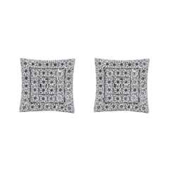 3 Step Iced Out Square VVS Moissanite Daimond Earrings