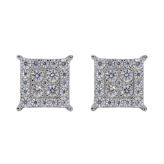 Square Iced VVS Moissanite Daimond Earrings