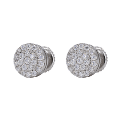 Circle Two Step Iced VVS Moissanite Daimond Earrings