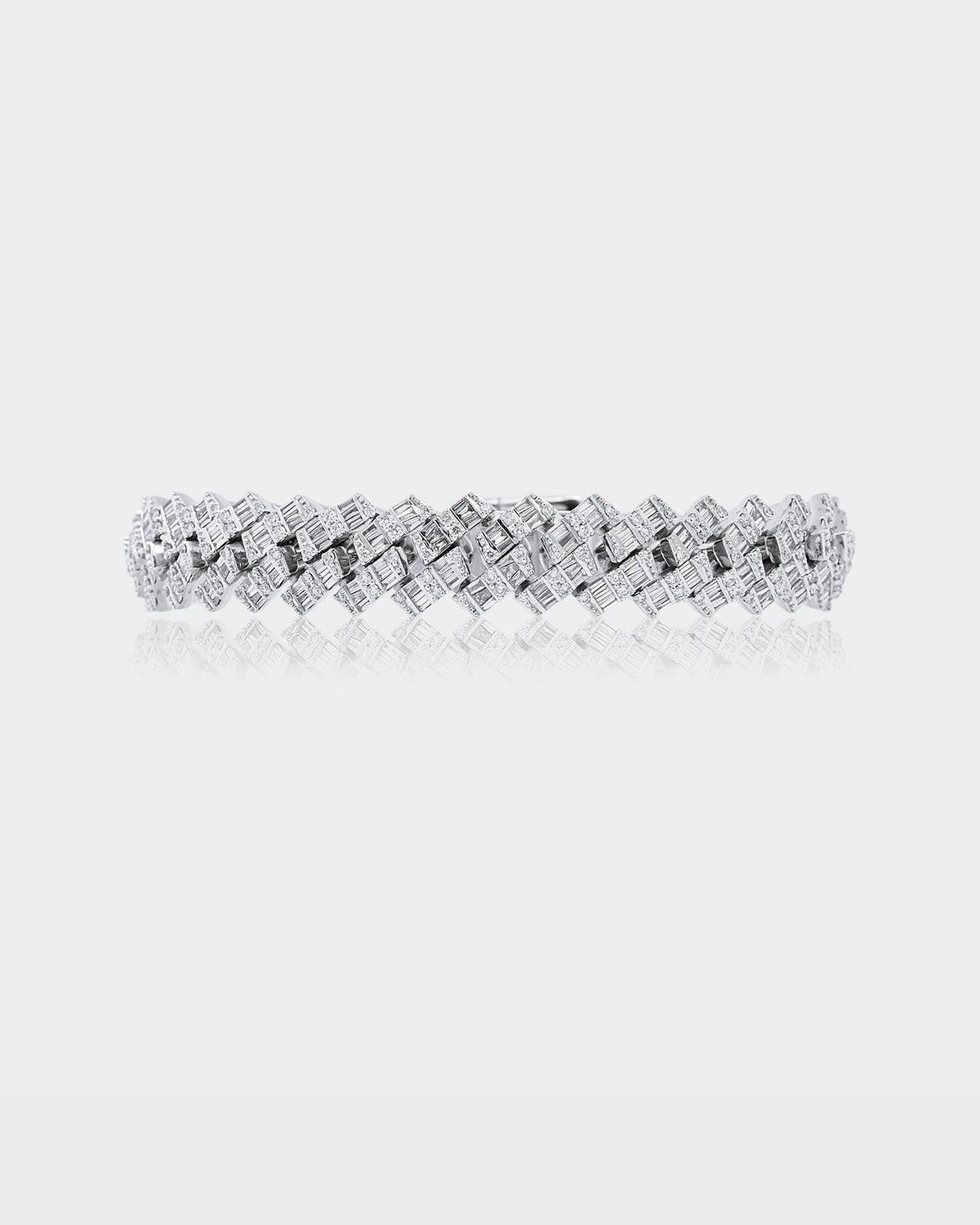 Diamond Baguette Cuban Link Bracelet