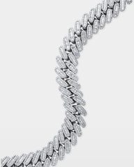 Halo Baguette Diamond Cuban Link Chain