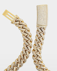 Baguette Row Diamond Cuban Link Chain