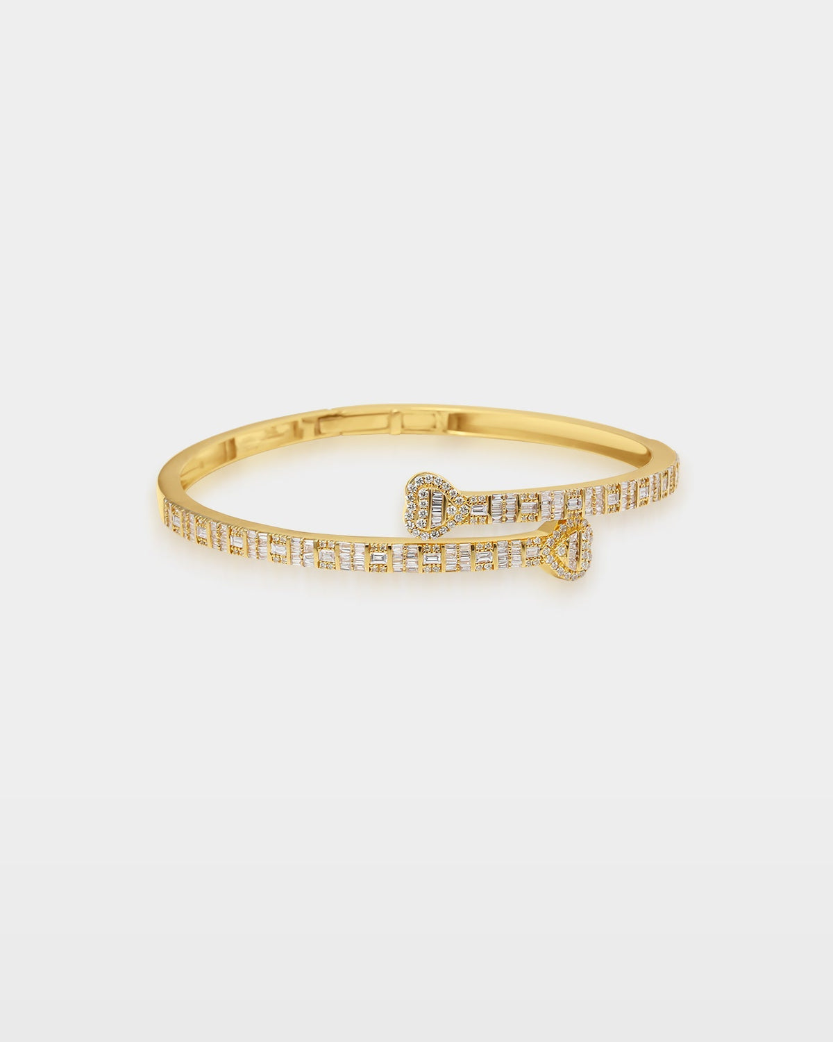 Double Heart Diamond Bangle