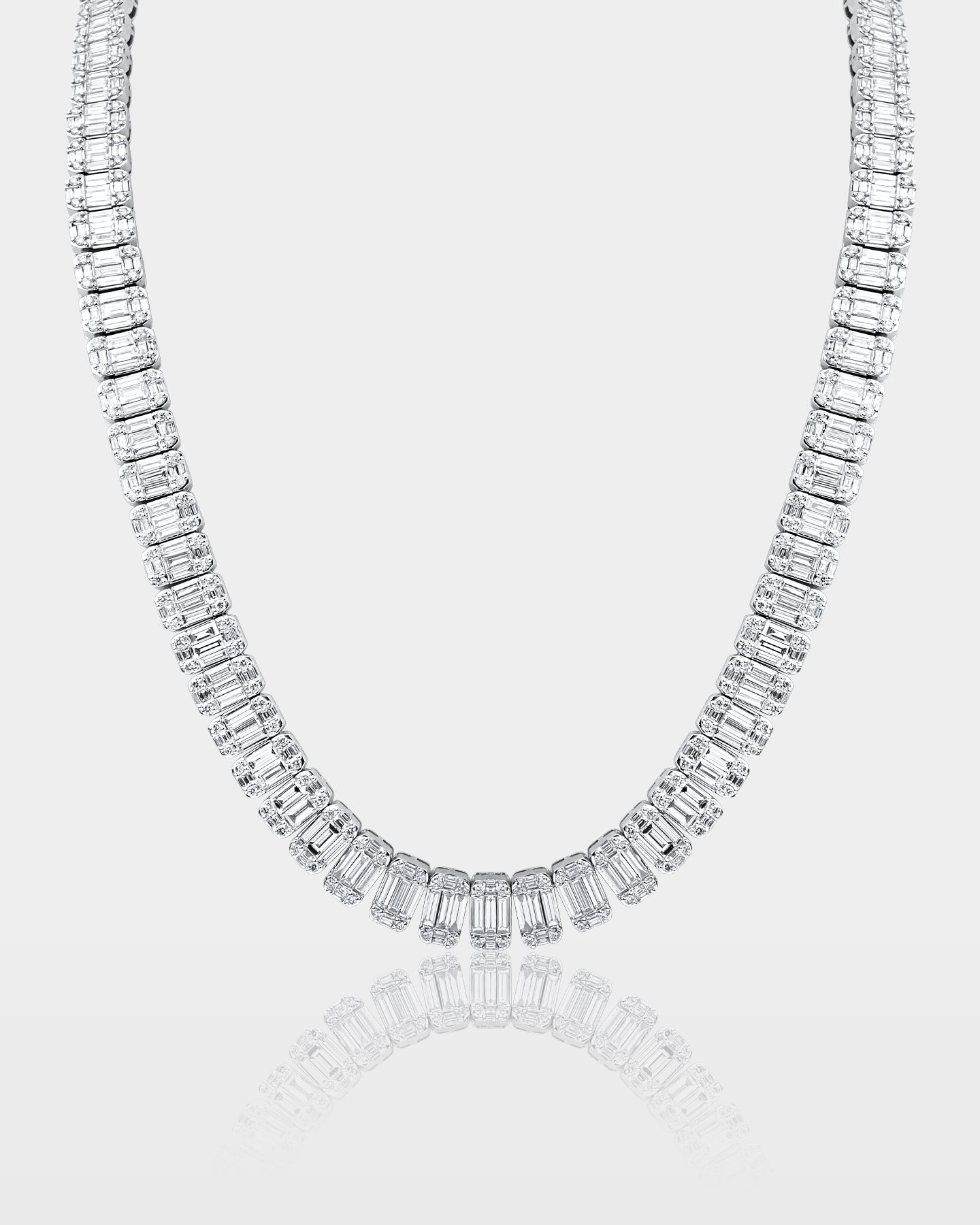 Baguette Diamond Tennis Necklace