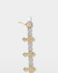 Two-Tone Infinity & Cross Diamond Bracelet